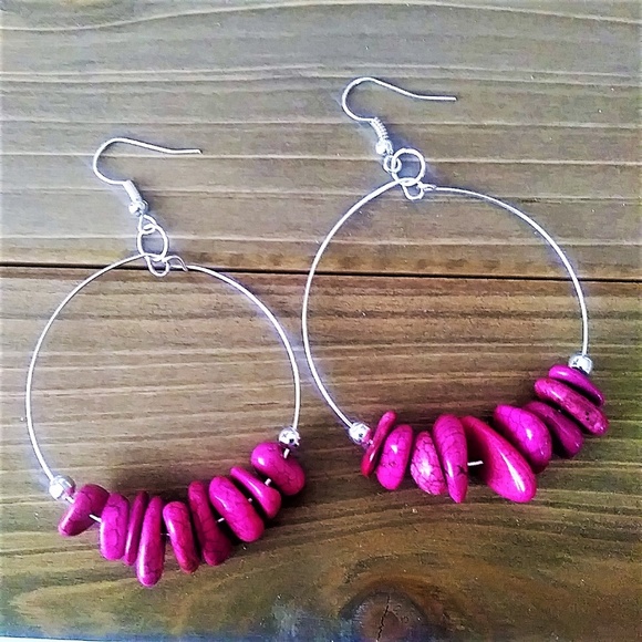 Sherry Moss Jewelry - NEW Silver Hoop Boho Gypsy Hippie Earrings